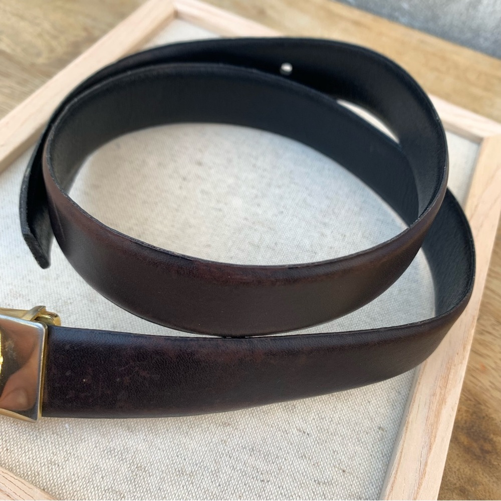 Cristian Dior 80s leather brass belt - Picture 4 of 5